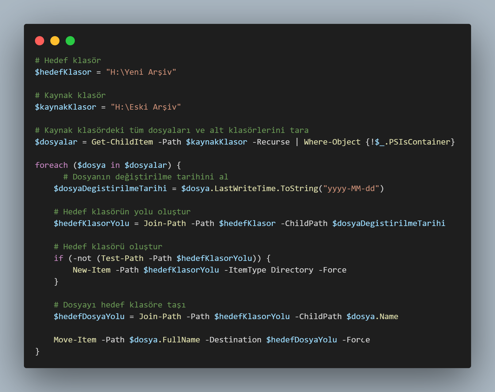 Powershell kullanarak tarih bazl dosya gruplama erdem aytek